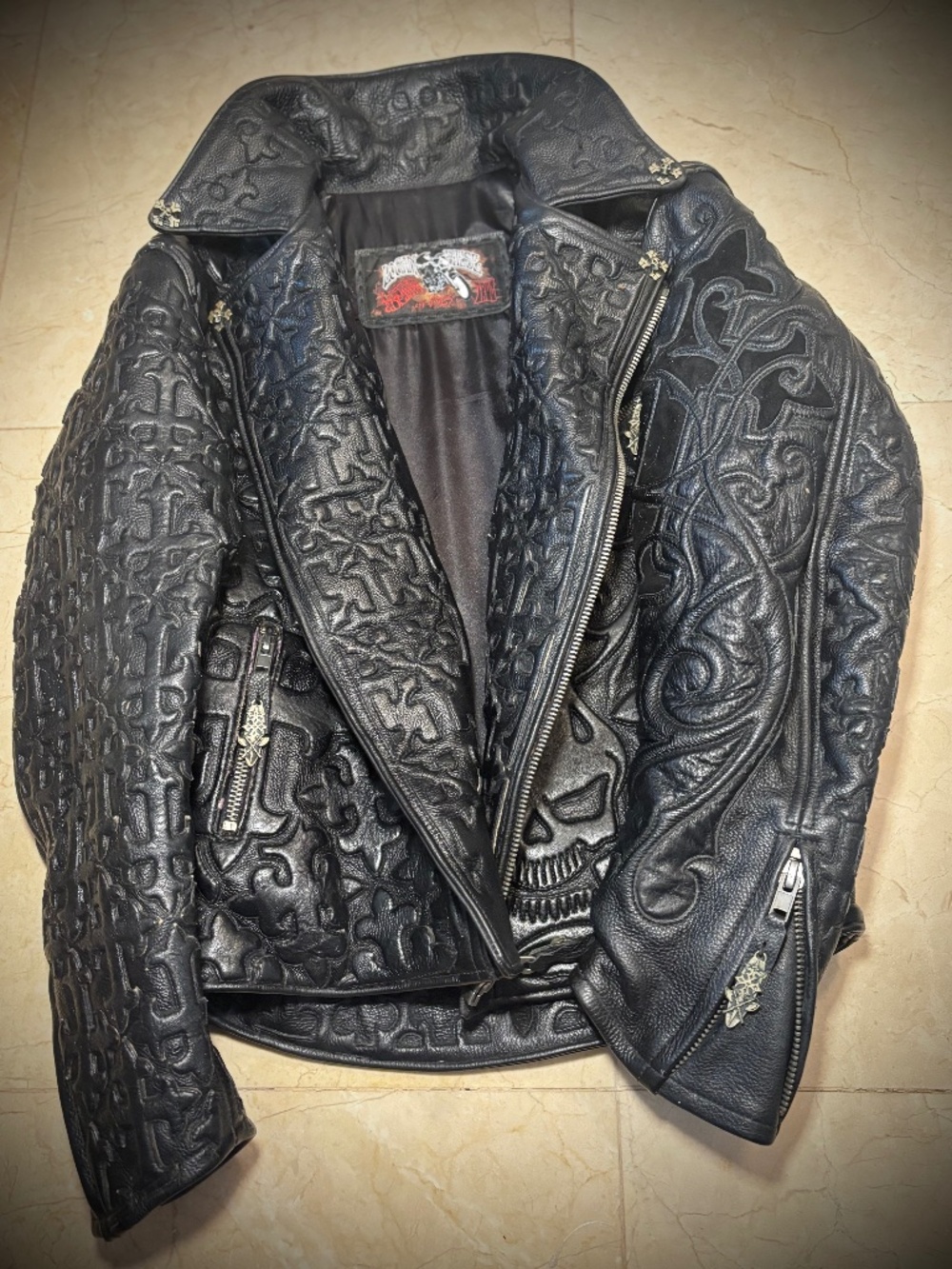 Custom billionaire biker jacket by Logan Riese